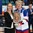 KAMLOOPS, BC - APRIL 4: IIHF Council Member and Tournament Chair Zsuzsanna Kolbenheyr presents the third place trophy to Russia's Anna Shukina #21 following a 1-0 bronze medal game shoot-out win over Finland at the 2016 IIHF Ice Hockey Women's World Championship. (Photo by Andre Ringuette/HHOF-IIHF Images)

